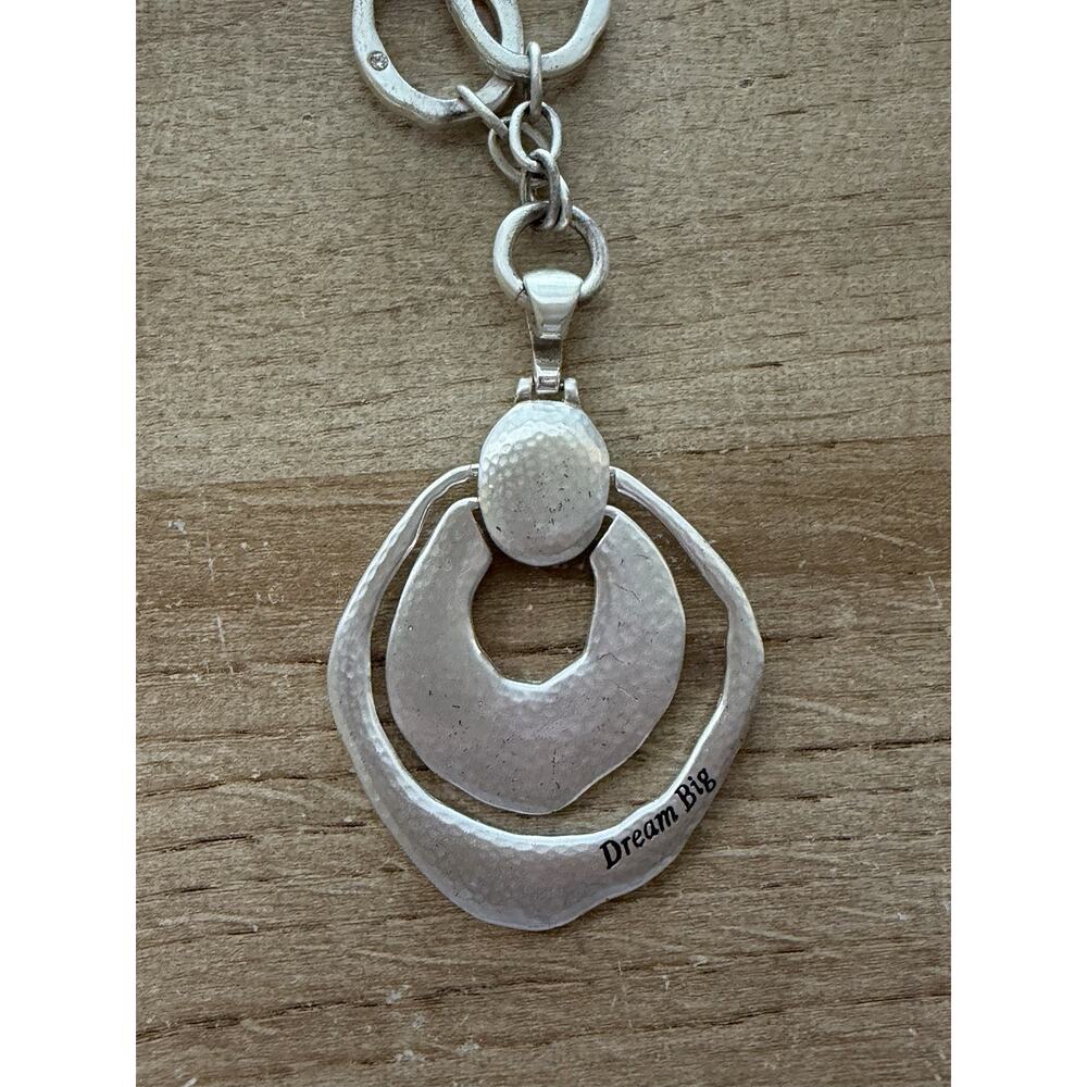 BRIGHTON Dream Big Necklace Large Pendant Crystals Reversible Silvertone - Picture 5 of 8